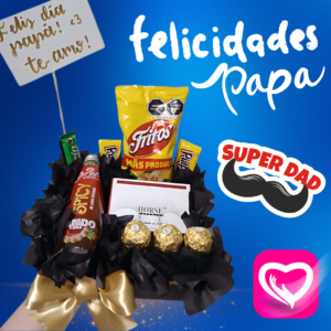 CAJA CON CHOCOLATES FERRERO, DULCES Y BEBIDA (1)