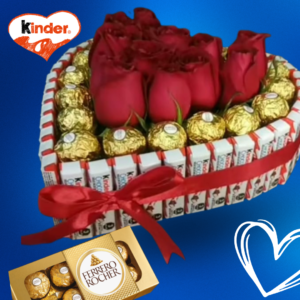 CORAZON DE CHOCOLATES FERRERO Y KINDER (1)